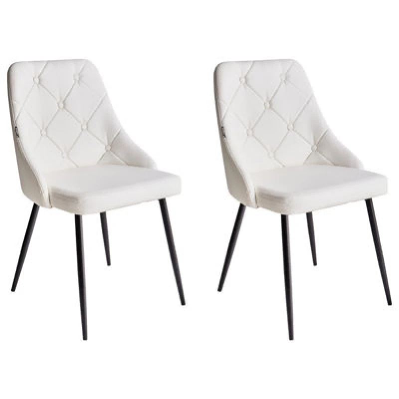 Image of Beliani Set Of 2 Dining Chairs Valerie Faux Leather White