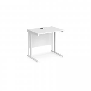 Image of Maestro 25 WL Straight Desk 800mm x 600mm - White Cantilever Frame wh