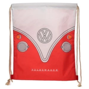 Image of Volkswagen VW T1 Camper Bus Red Drawstring Bag