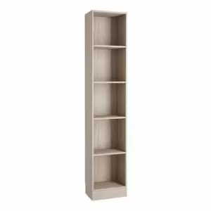Image of Basic Tall Narrow Bookcase with 4 Shelves, Oak