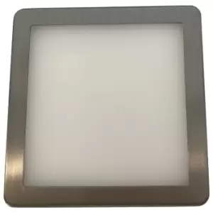 Image of 1x BRUSHED NICKEL Ultra-Slim Square Under Cabinet Kitchen Light & Driver Kit - Natural White Diffused LED