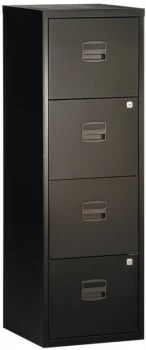 Image of Bisley A4 Personal Filing Cabinet 4 Drawer Black