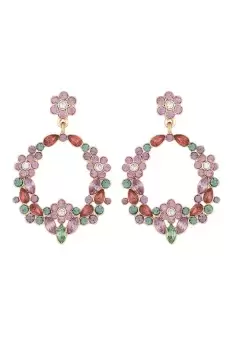 Image of Rose Gold Pink Tonal Floral Forward Facing Earrings