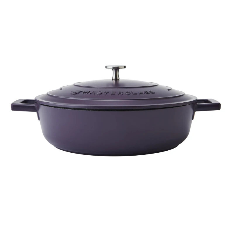 Image of MasterClass Cast Aluminium Casserole Shallow 4L Purple unisex 4L