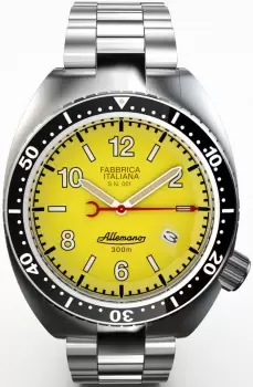 Image of Allemano Watch 1973 Diver Shark Yellow + Depth Gauge