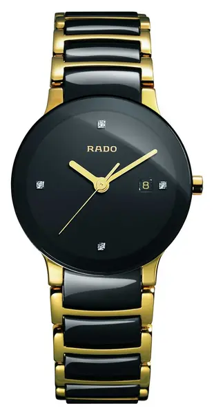 Image of RADO R30930712 Centrix Diamonds High-Tech Ceramic Black Dial Watch