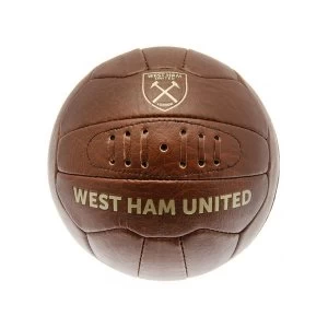 Image of West Ham Retro Faux Leather Ball Size 5