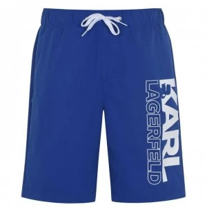 Image of Karl Lagerfeld Logo Swim Shorts - Wave Blue 829