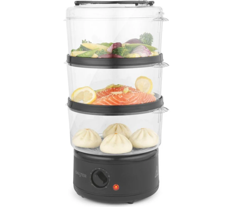 Image of Salter Salter EK6351MBLK Kuro 3 Tier Steamer - Grey