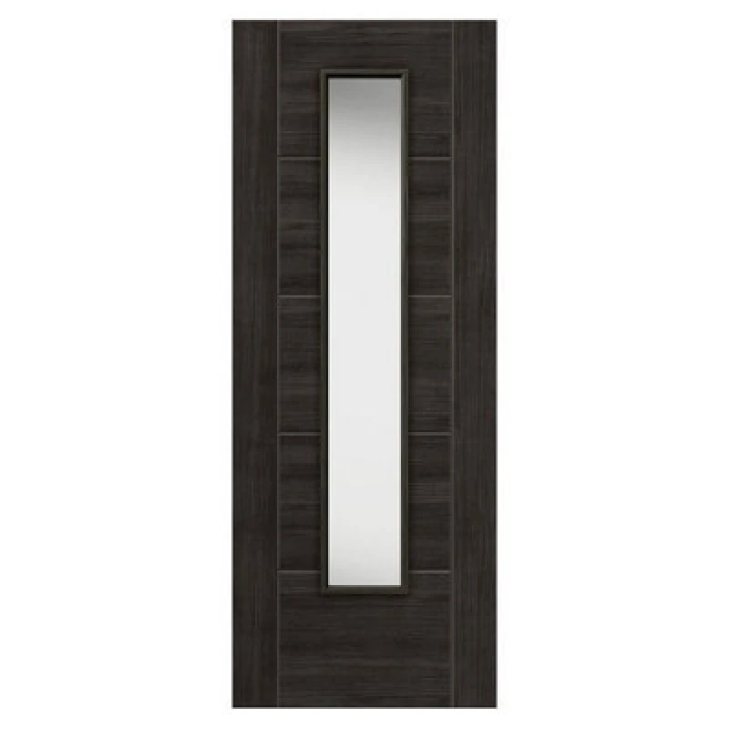 Image of JB Kind Doors Tigris Dark Grey Glazed Laminate Internal Door