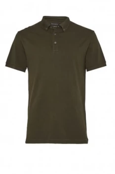 Image of Mens French Connection Parched Textured Pique Polo Shirt Dark Green