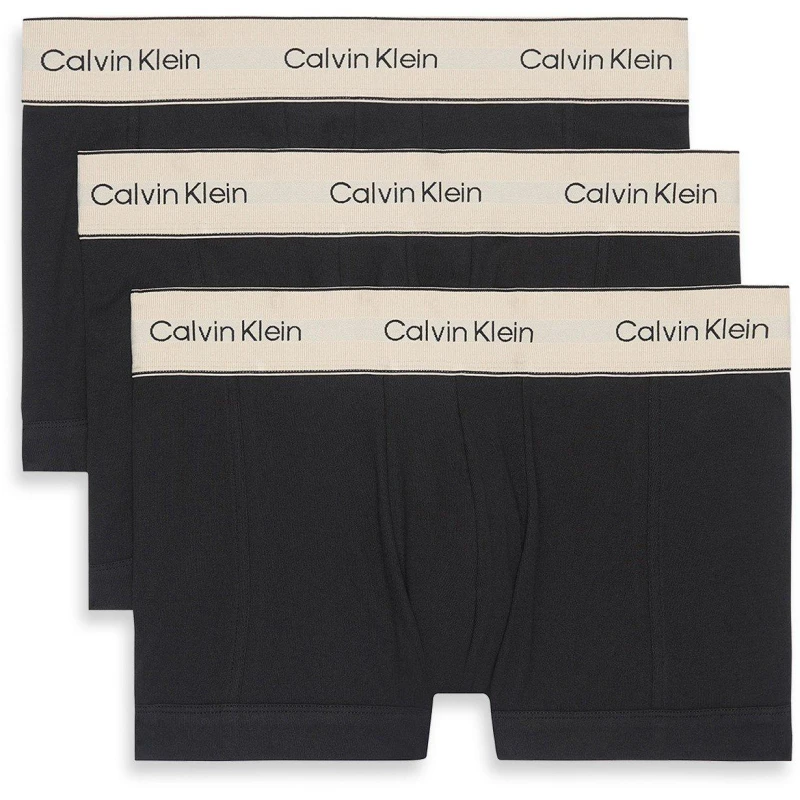 Image of Calvin Klein Mens Elastic Waistband Trunks Blk/Blk/Blk male X Large