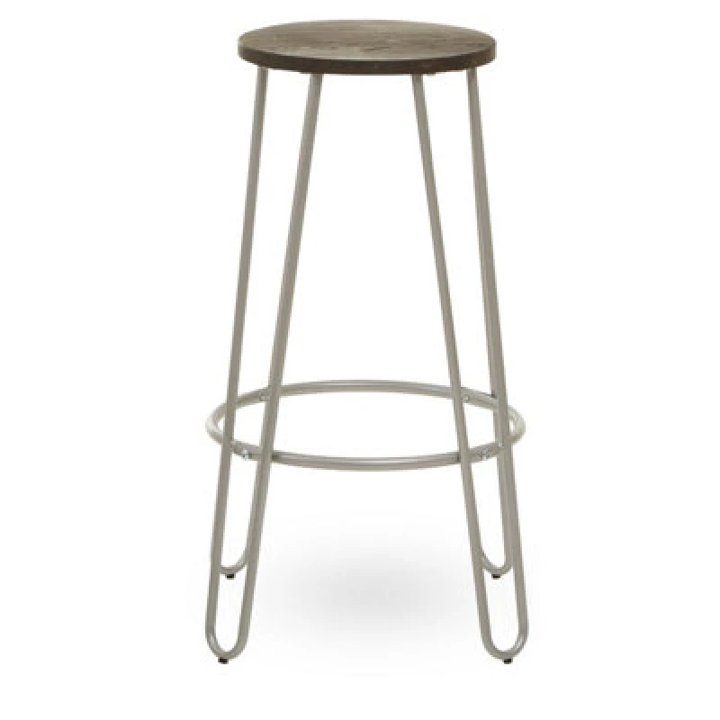 Image of Premier Housewares Silver Finish Metal Bar Stool, Hairpin Stool for Kitchen Counter, Versatile Breakfast Stool for Home Silver
