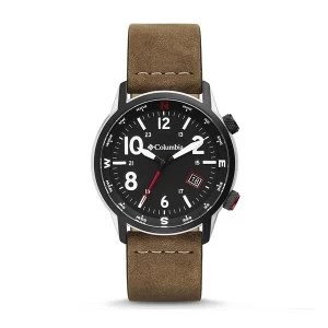 Image of Columbia CSC01-003 Outbacker Black 3-Hand Date Camel Leather Watch