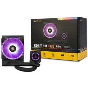 Image of Antec Kuhler H20 K120 Universal Socket 120mm PWM 2000RPM RGB LED AiO Liquid CPU Cooler with Wired RGB Controller