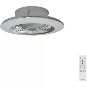 Image of Ceiling lamp fan Alisio Silver, white 1 bulb 16,5cm