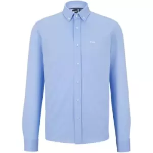 Image of Boss Joe Regular Fit Stretch Cotton Twill Shirt - Blue