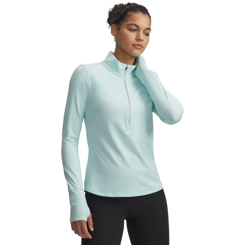 Image of Under Armour Womens Qualifier Run Half Zip Long Sleeve Slim Fit Performance Running Jacket Mint/Reflective female 8 (XS)