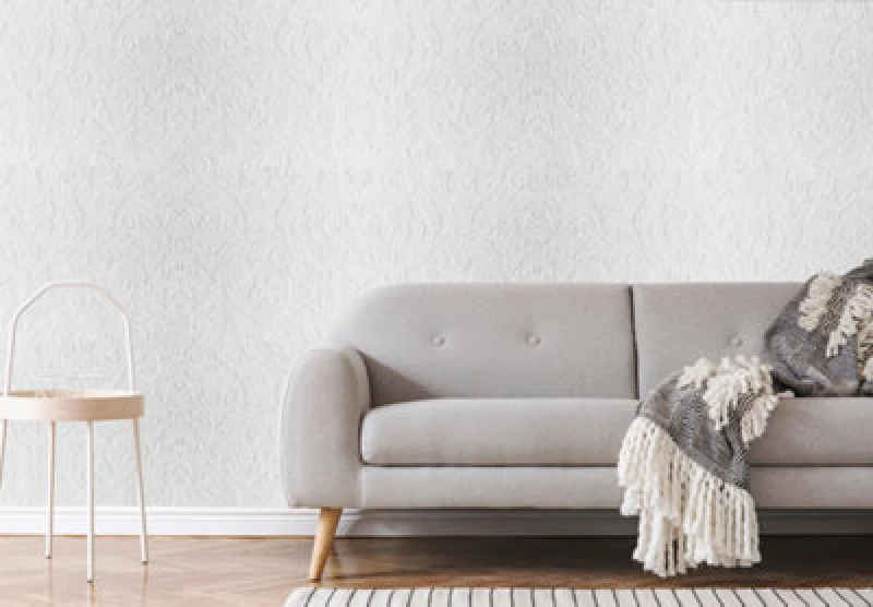 Image of Superfresco Paintable Paintable Large Scrolling Leaf White Heavy Duty Wallpaper White