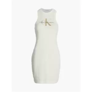Image of Calvin Klein Jeans Mineral Dye Rib Tank Dress - Beige