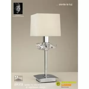 Image of Akira Table Lamp 1 Bulb E14, polished chrome with Cream shade