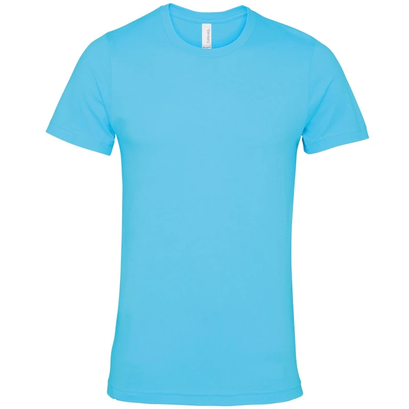 Image of Bella + Canvas Mens Jersey Crew Neck T-Shirt in Turquoise Size: XS Turquoise Male XS