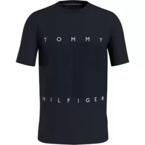 Image of TOMMY HILFIGER Monogram Logo Flag T-Shirt - Blue