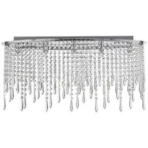 Image of Spring Lighting - Spring Contemporary Ceiling 5 Light Chrome, Hanging Crystal