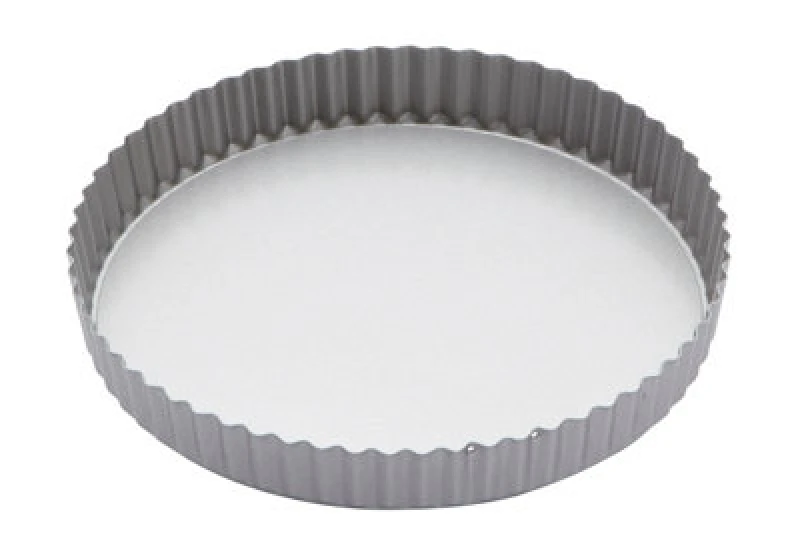 Image of Kitchencraft Non-Stick Round Flan / Quiche Tin with Loose Base 24.5cm (9.5"), Sleeved Mid Grey