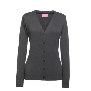 Image of Brook Taverner Womens/Ladies Augusta V Neck Cardigan (XS) (Charcoal)