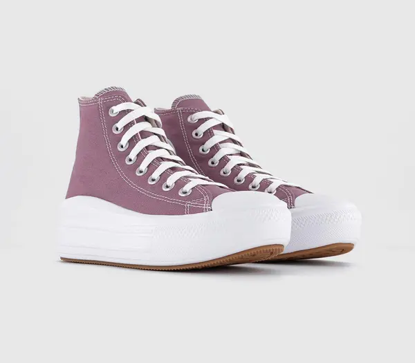 Image of Converse Womens All Star Move Trainers Dreamy Dahlia White Black, 5