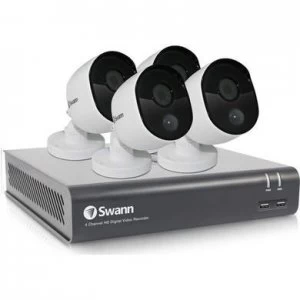 Image of Swann CCTV System - 4 Channel 1080p DVR with 4 x 1080p Thermal Sensing Cameras & 1TB HDD with Google Assistant