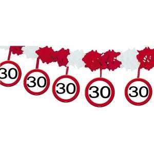 Image of 30th Birthday Traffic Sign Garland with Hangers
