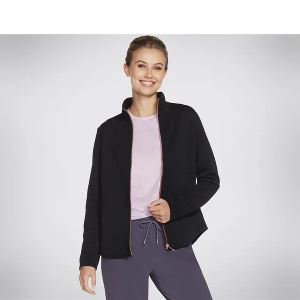 Image of Skechers Womens GOWALK Shine Full Zip Jacket M - UK Size 12-14, Bust 36.5 - 37.5' Black SKE2296-BLK-M