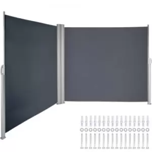 Image of Retractable Patio Screen, Retractable Side Awning, 63x236inch, Privacy Screen
