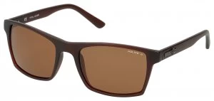 Image of Police Large Dark Brown Wayfarer with Brown Polarised Lens.