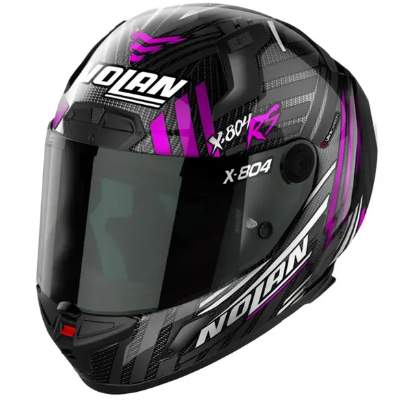 Image of Nolan X-804 RS Ultra Carbon Spectre 021 White Chrome Fuchsia Full Face Helmet Size M