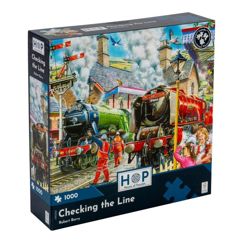 Image of The House Of Puzzles Checking the Line 1000 Piece Jigsaw Puzzle Size: 1000 Pieces Multicolor Unisex 1000 Pieces