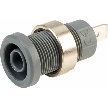 Image of 3274-I-G Grey Shrouded Socket (4.8mm Faston) - PJP