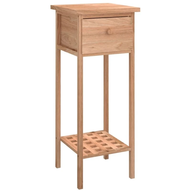 Image of VIDAXL Side Table with Drawer 25x25x60cm Solid Wood Walnut Vidaxl 8720287220244