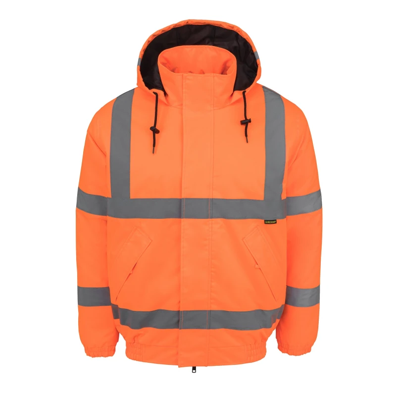 Image of Dunlop Mens Waterproof Reflective Long Sleeve Hi-Vis Jacket Orange male S