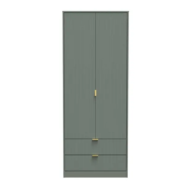 Image of Welcome Furniture Ready Assembled Nashville Tall 2 Drawer Wardrobe In Reed Green NVF081RGRG