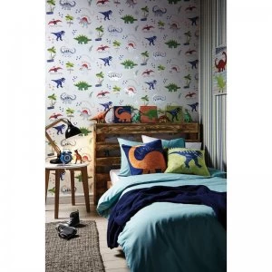 Image of Dino Doodles Multi Wallpaper