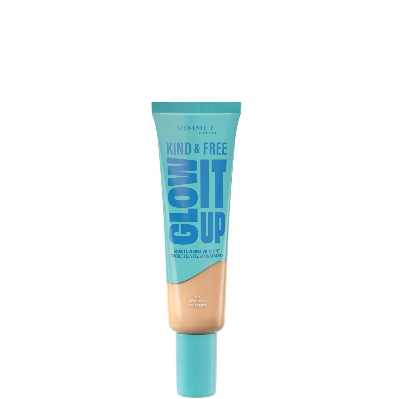 Image of Rimmel London Kind & Free GLOW IT UP Moisturising Skin Tint 30ml (Various Shades) - 010 Rose Ivory