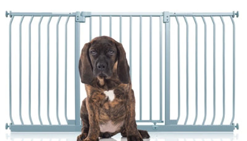 Image of Bettacare Elite Pressure Dog Gate, 161Cm - 170Cm, Matt Grey, Pressure Fit Pet Gate For Dog And Puppy