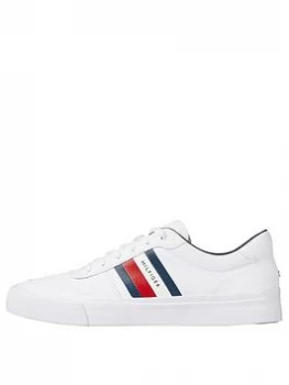 Image of Tommy Hilfiger Core Corporate Stripes Trainers - White, Size 40, Men