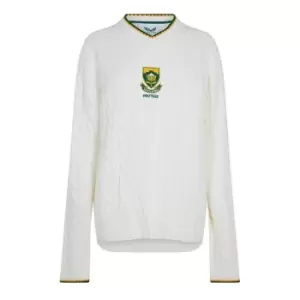 Image of Castore Africa Knitted Cricket Sweatshirt - White