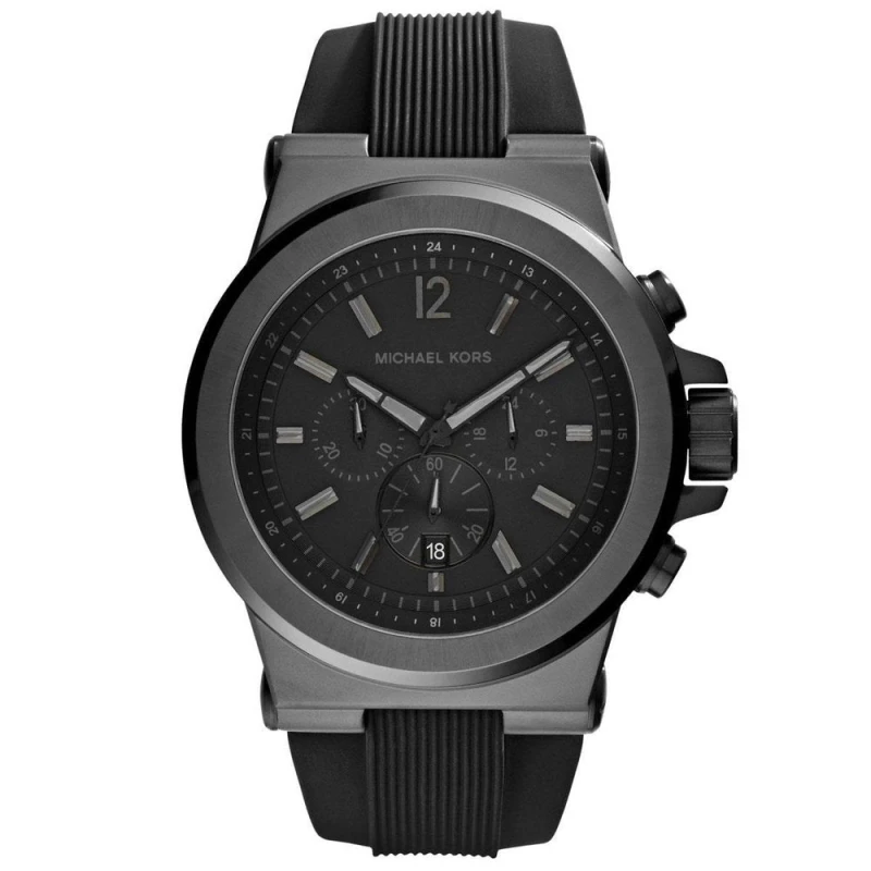 Image of Michael Kors Mens Black Silicone Watch MK8152