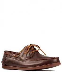 Image of Clarks Pickwell Sail Lace Up Shoes - Tan, Size 7, Men