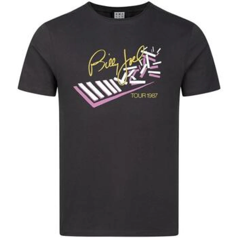 Image of Amplified Mens Tour 1987 Billy Joel T-Shirt in Charcoal Size: XS Charcoal Male XS